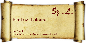 Szeicz Laborc névjegykártya